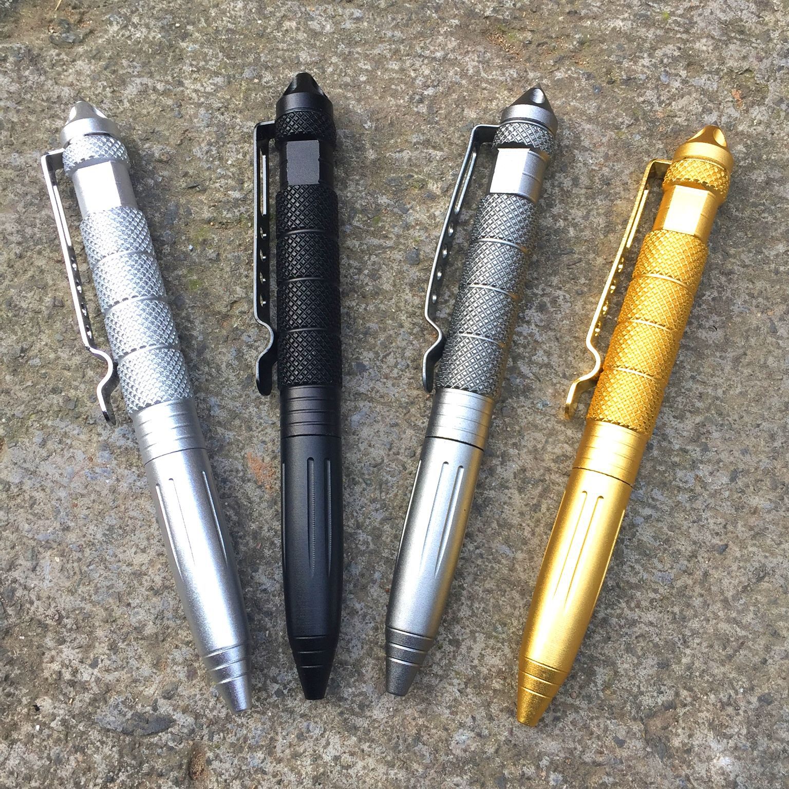 Pen Tactical Glass - Caneta Tática Militar Multifuncional de Liga