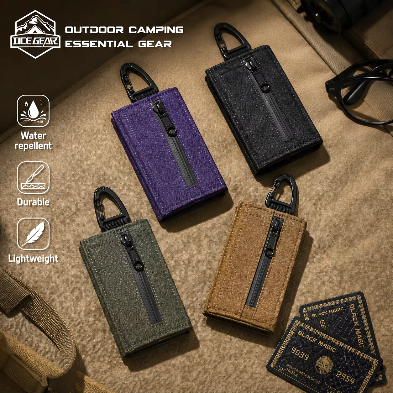 Edc Carry Card - Carteira leve com três dobras com
