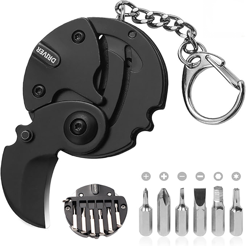 Edc Carry Coins - Ferramenta Multifuncional Dobrável para Chaveiro, Chave