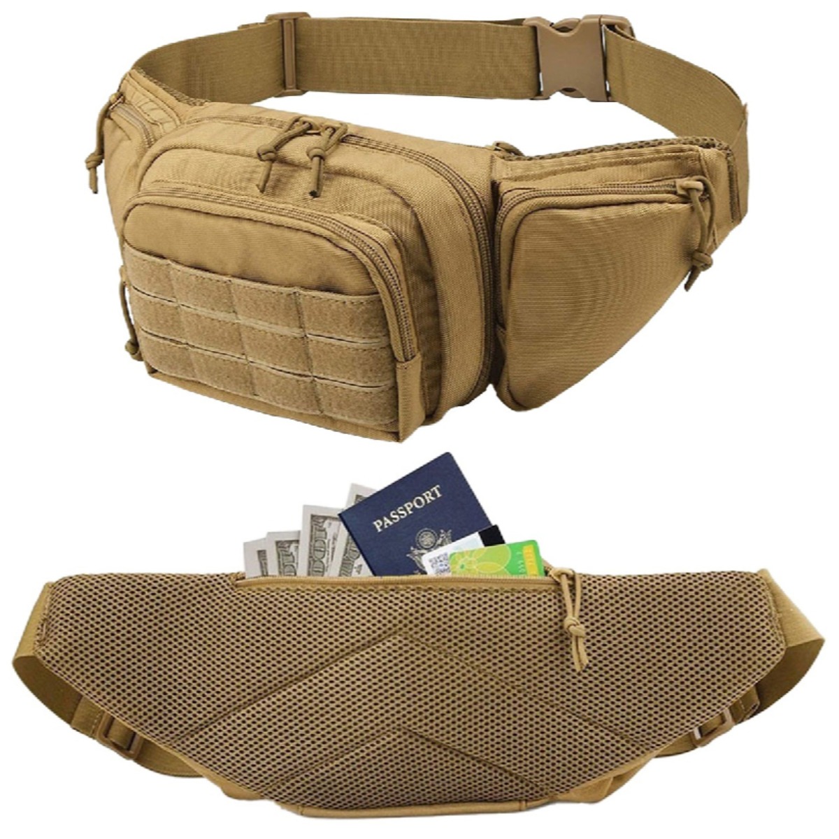 Edc Concealed Carry Fanny Pack - Bolsa Tática MOLLE para Transporte Oculto