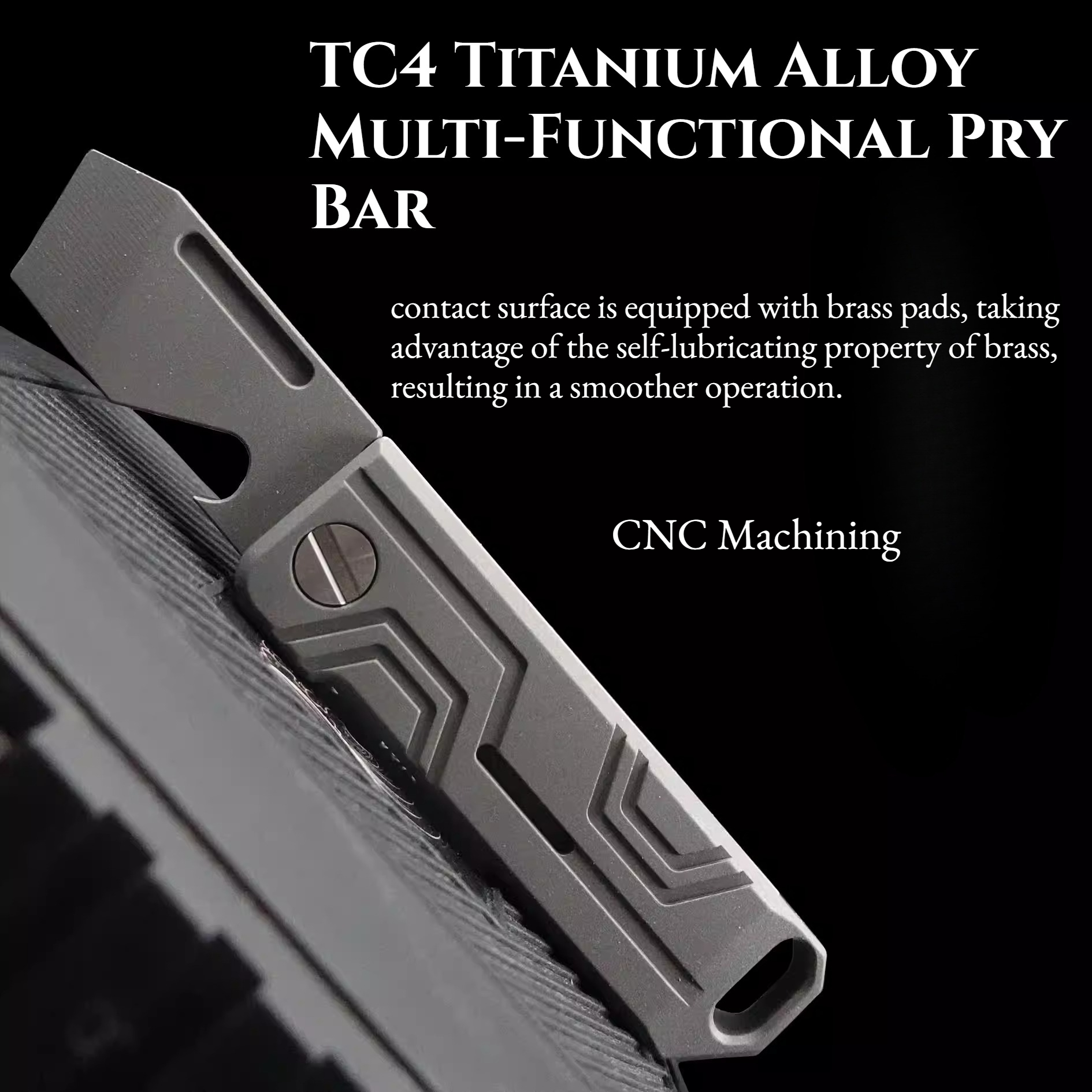 Titanium Pry Bar - Barra Dobrável de Titânio TC4 e