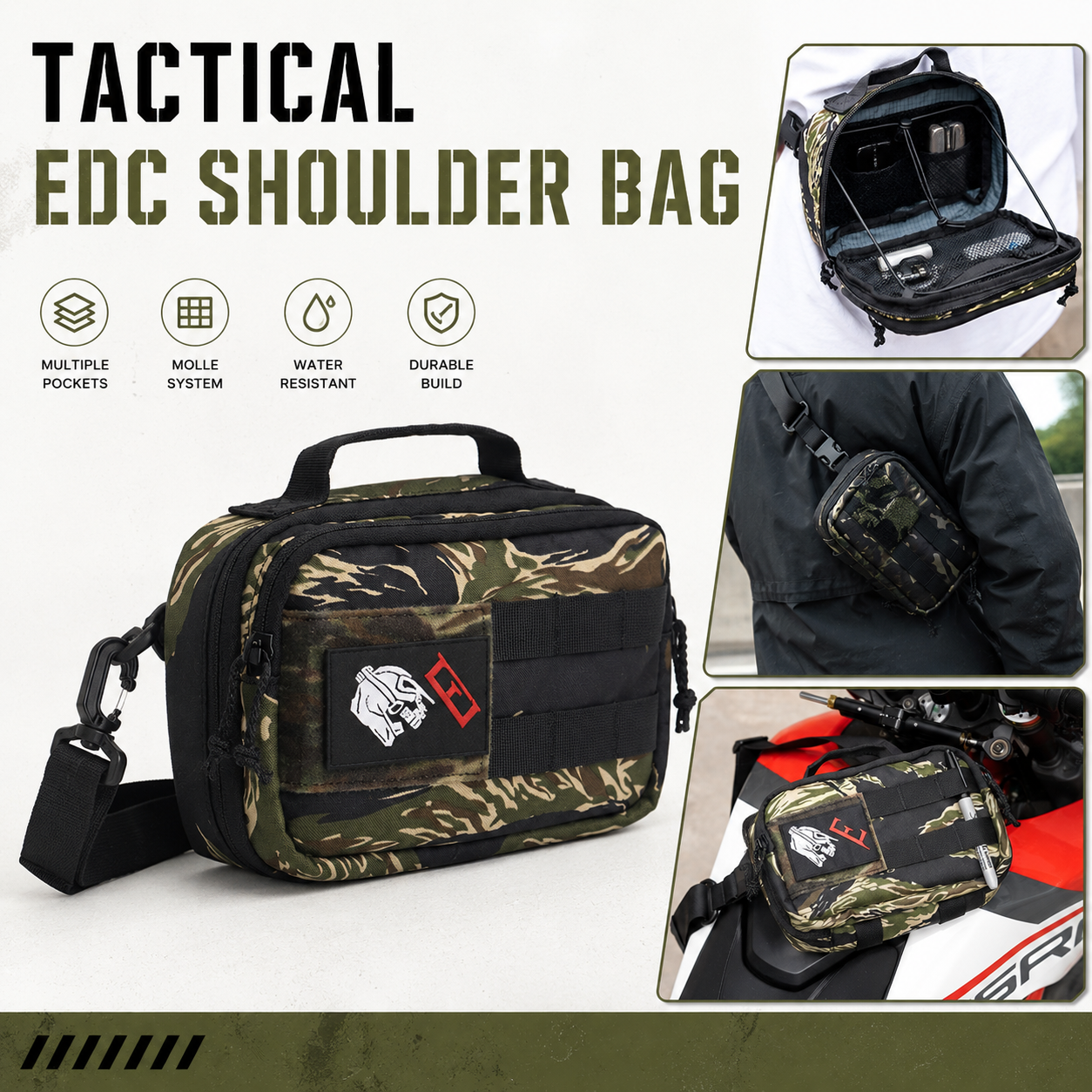 Edc Carry Bag For Men - Bolsa Tática EDC Masculina de Ombro,