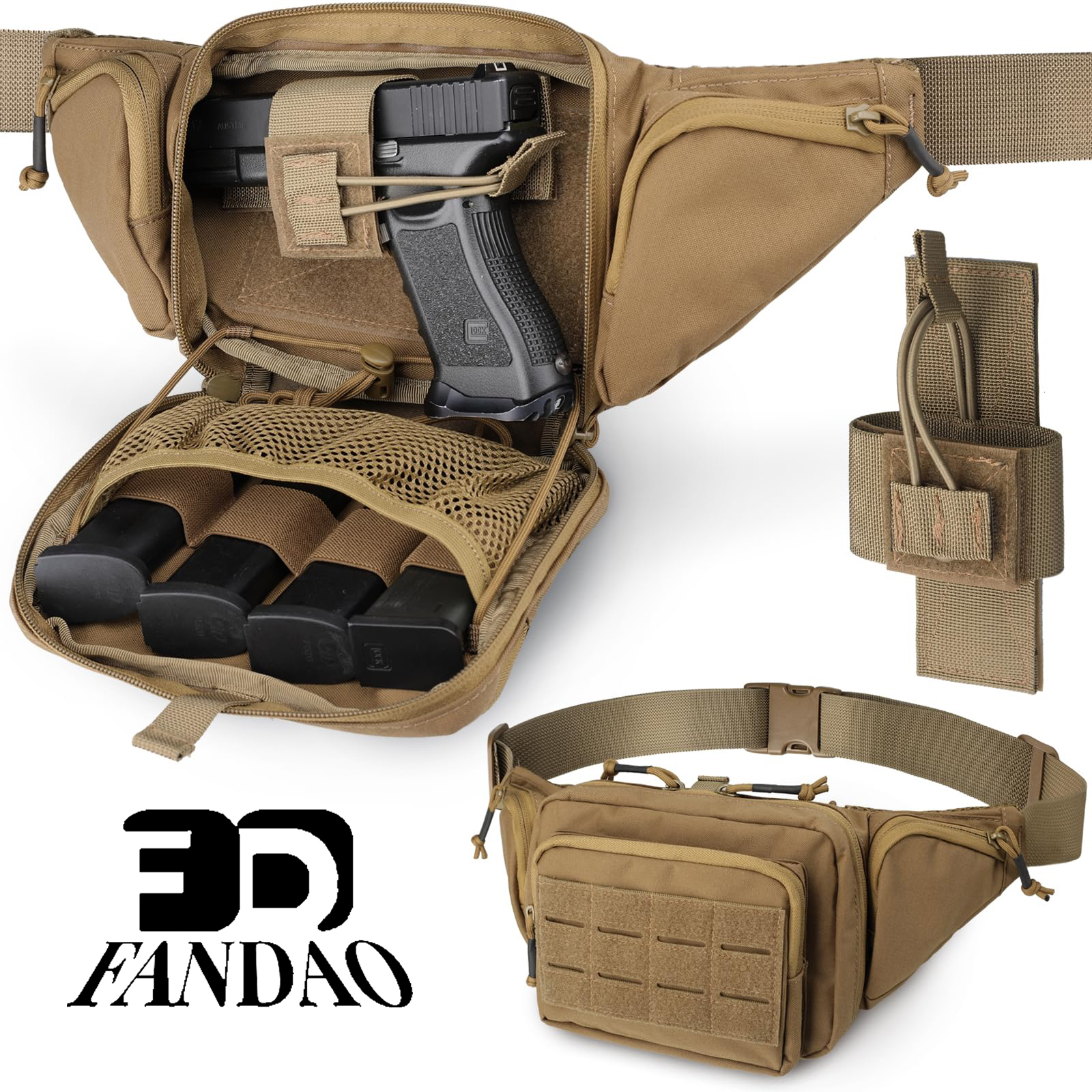 Edc Concealed Carry Fanny Pack - Bolsa Tática de Cintura para Transporte