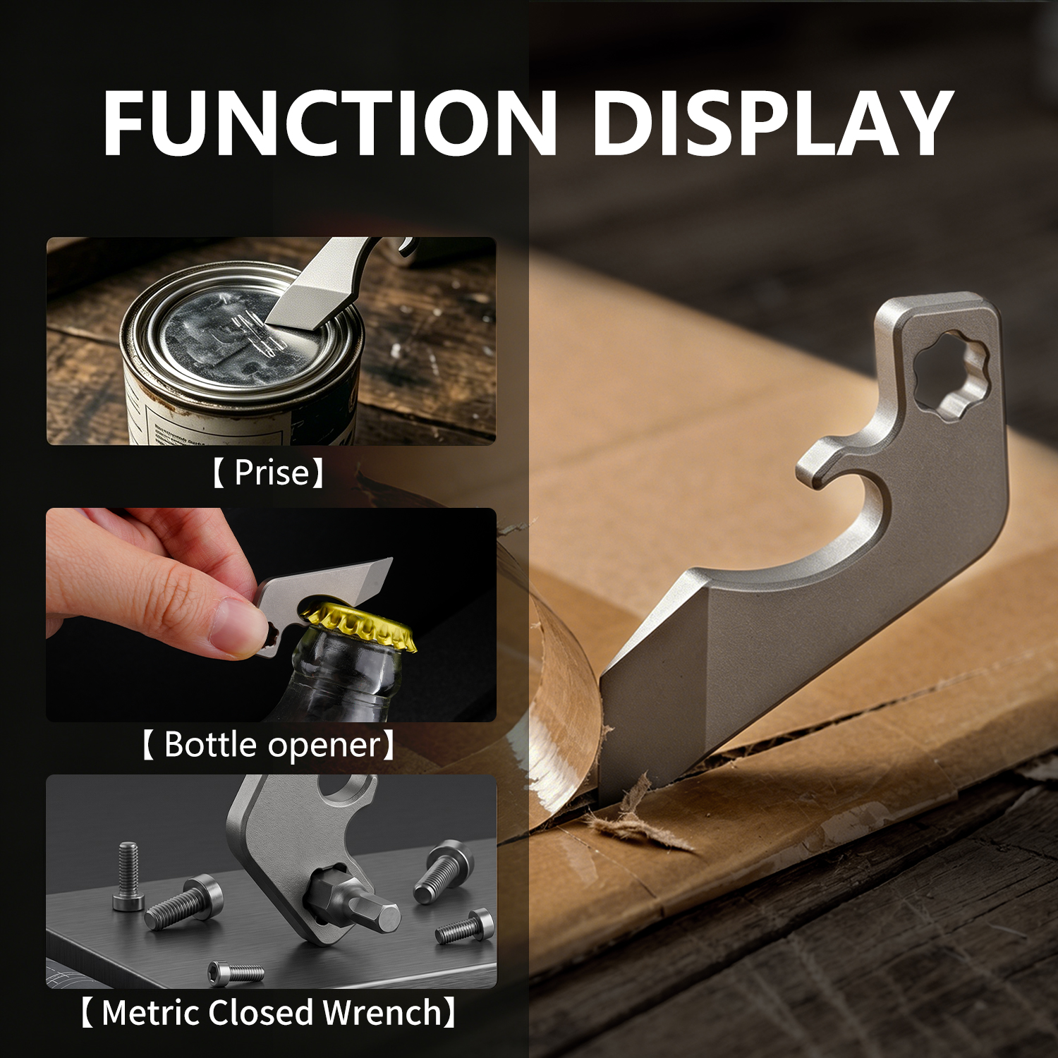 Titanium Pry Bar - Conjunto de Ferramentas Portátil EDC em