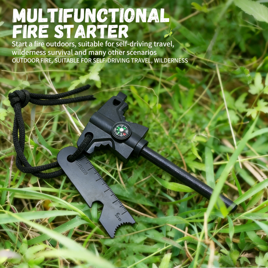 Ferro Rod Striker - Acendedor de Fogo Multifuncional de Sobrevivência
