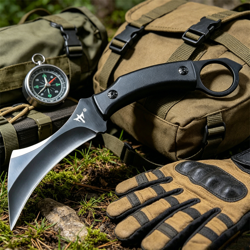 Edc Fixed Blade Deep Carry - Faca Claw com Lâmina D2 e