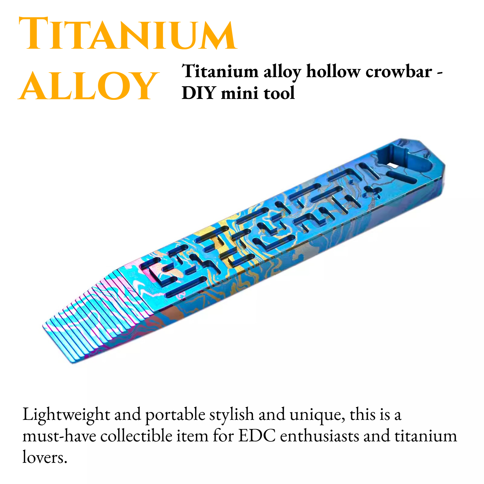 Titanium Pry Bar - Ferramenta Multifuncional Mini de Titânio TC4