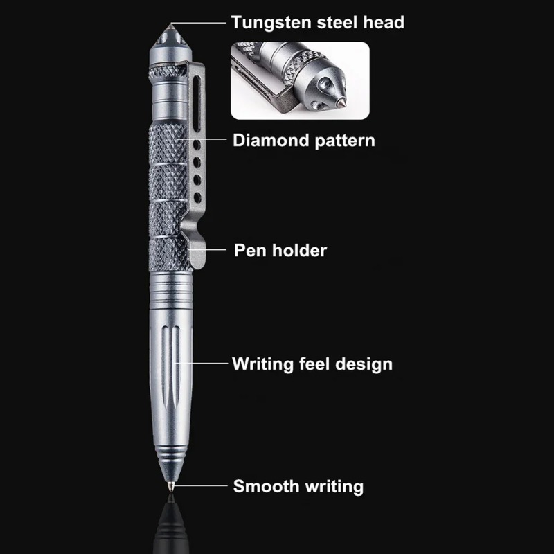 Caneta tática militar de liga  - Pen Tactical Glass avaliação e preço