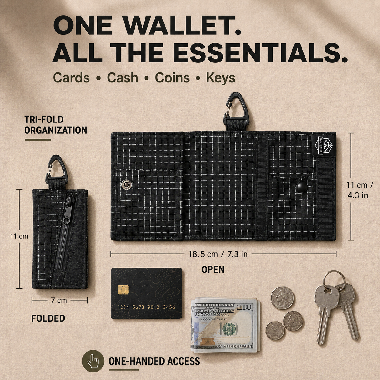Carteira leve com três dobras  - Edc Carry Card avaliação e preço