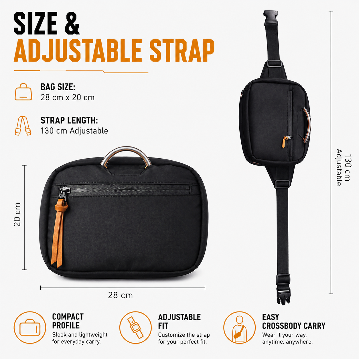 Bolsa Transversal Magnética Pr - Edc Carry Bag For Men avaliação e preço