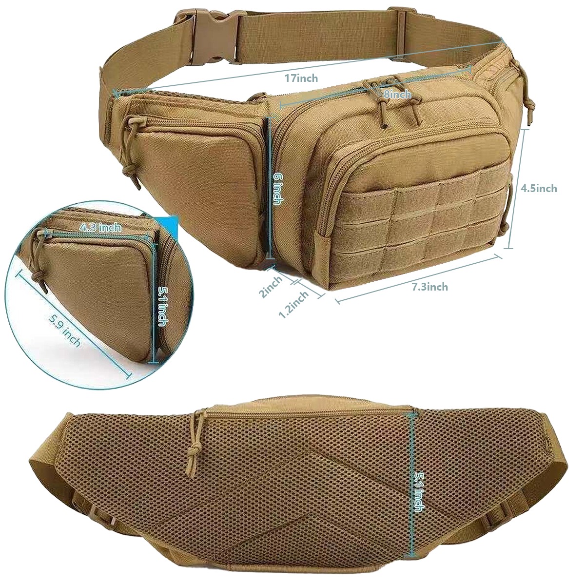 Bolsa Tática MOLLE para Transp - Edc Concealed Carry Fanny Pack avaliação e preço