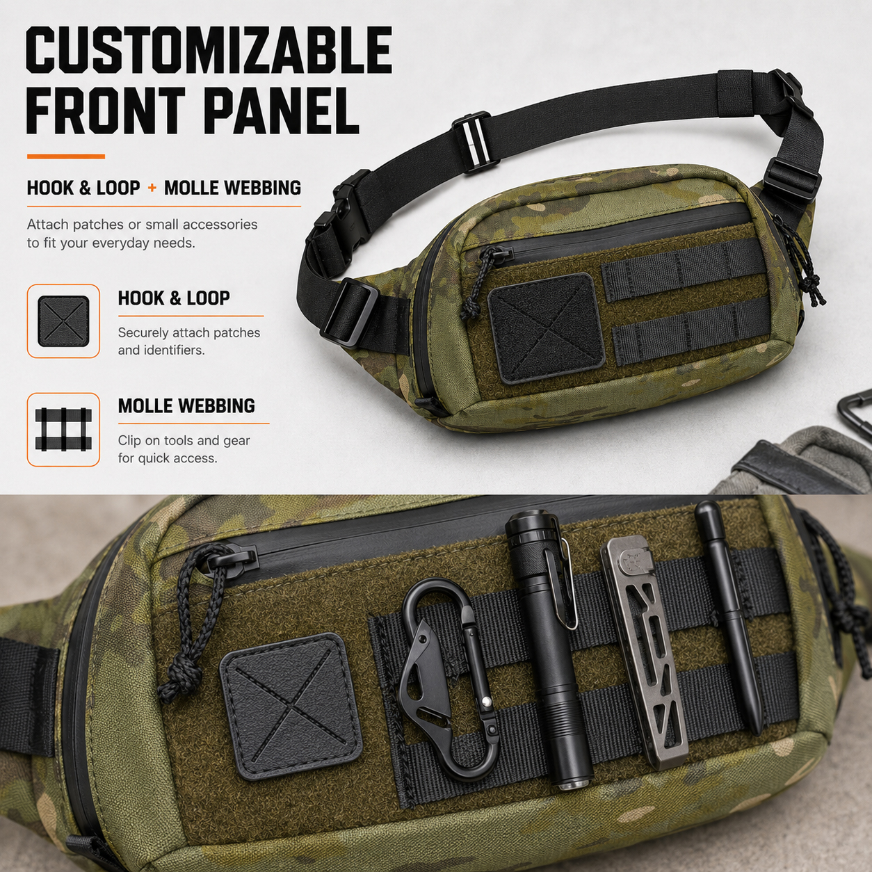 Bolsa Tática de Cintura EDC, M - Edc Carry Bag For Men avaliação e preço