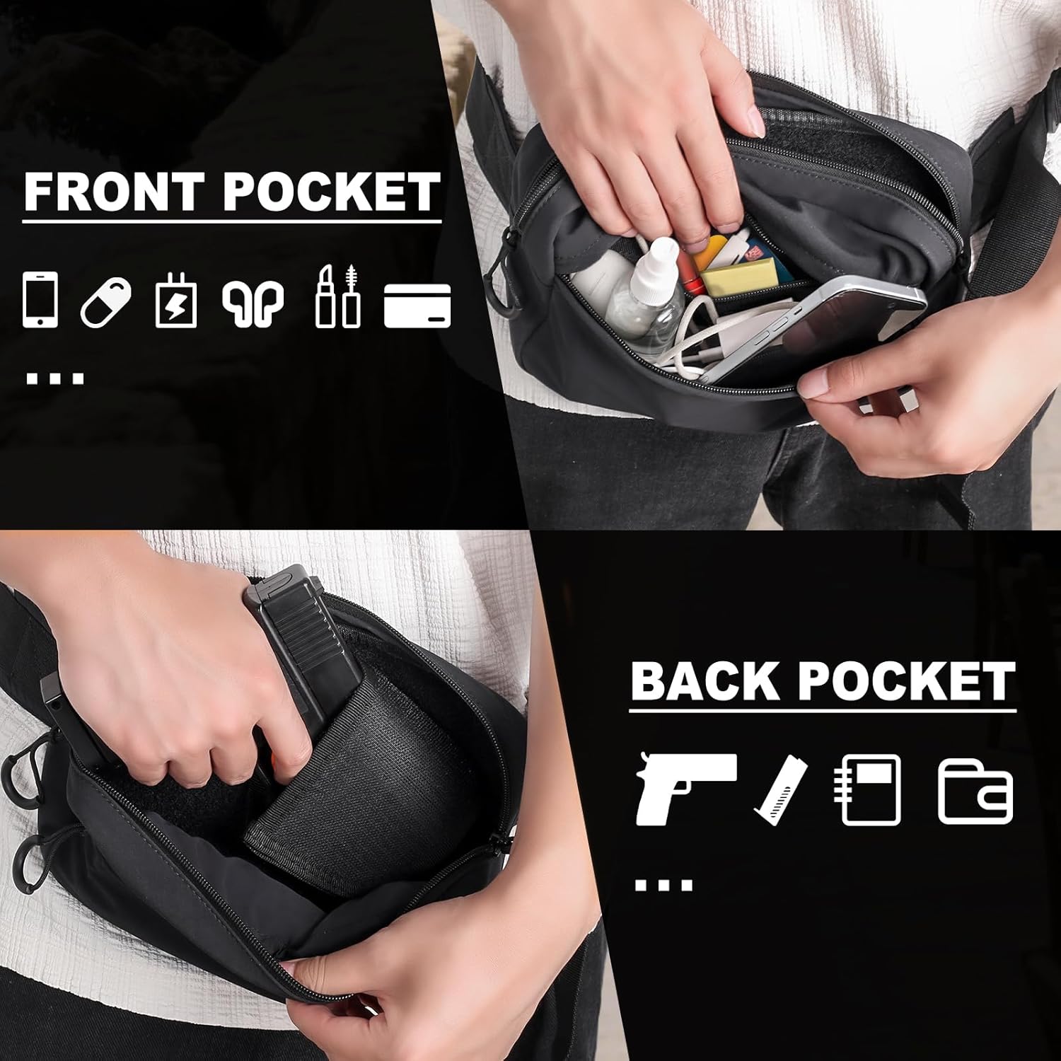 Pochete tática com coldre, bol - Edc Concealed Carry Fanny Pack avaliação e preço