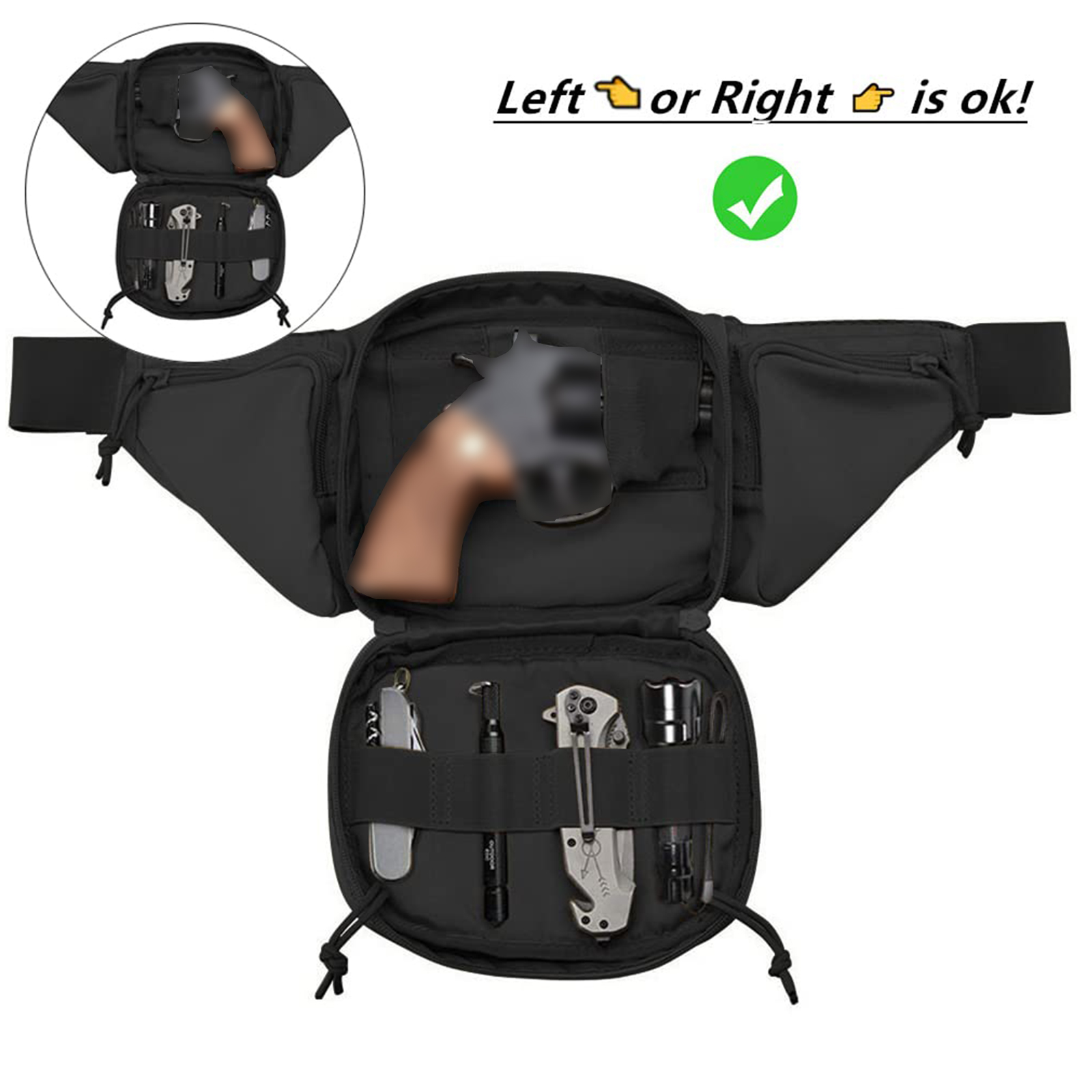 Pacote de Fanny tático imperme - Edc Concealed Carry Fanny Pack avaliação e preço